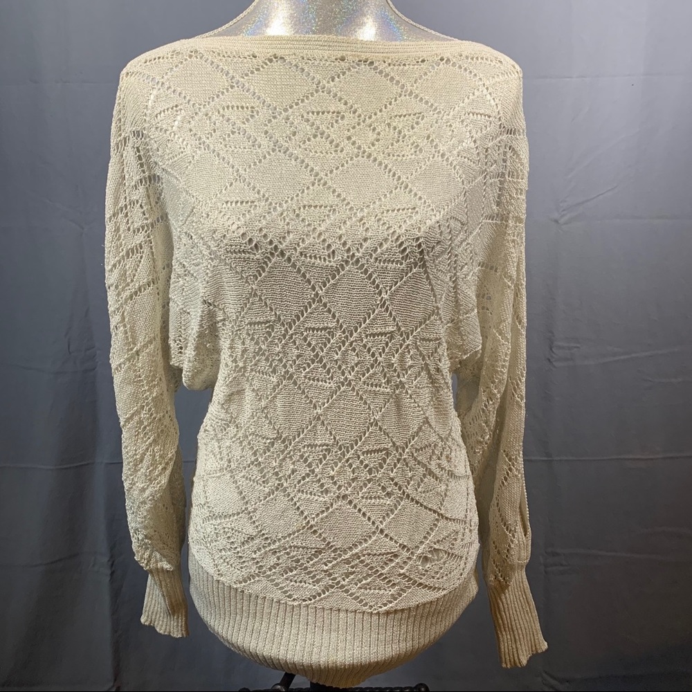 Cache Off White Crochet Sweater (S)